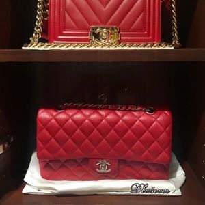 ❤️SOLD❤️ Authentic Chanel Classic Red Medium Flap